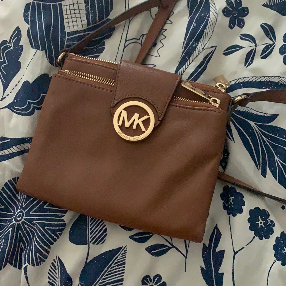 Michael Kors brown cross-body bag